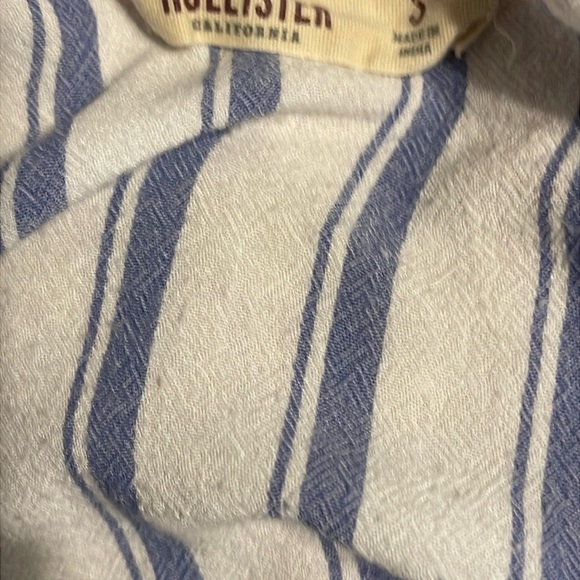 Hollister Blue and White Striped Blouse with Floral Embroidery - Picture 7 of 8